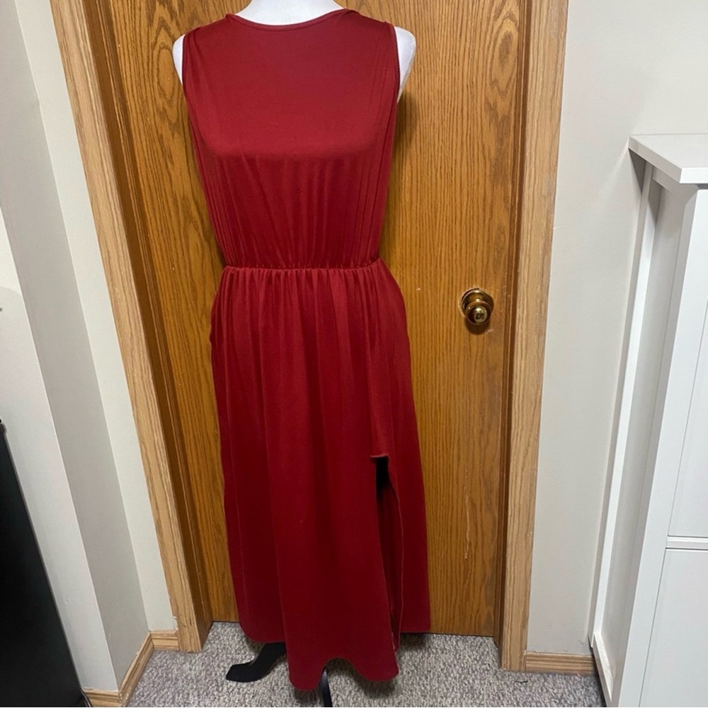 Beautiful maxi dress with slit up one side empire waist
